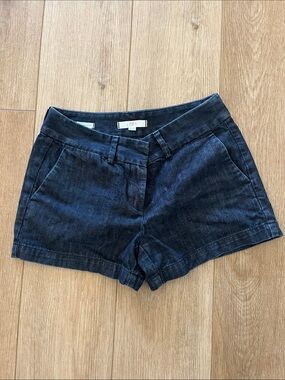 LOFT Navy Denim Shorts with Front Pockets